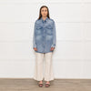 Isabel Marant Etoile Blue Denim Popper Front Oversized Shirt