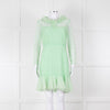 Sandro Pale Green Lace Long Sleeve Short Dress