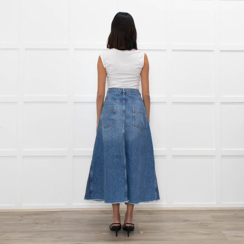 Me + Em Denim Midi Skirt