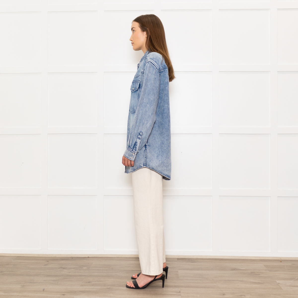 Isabel Marant Etoile Blue Denim Popper Front Oversized Shirt