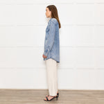 Isabel Marant Etoile Blue Denim Popper Front Oversized Shirt