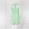 Sandro Pale Green Lace Long Sleeve Short Dress