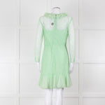 Sandro Pale Green Lace Long Sleeve Short Dress