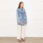 Isabel Marant Etoile Blue Denim Popper Front Oversized Shirt