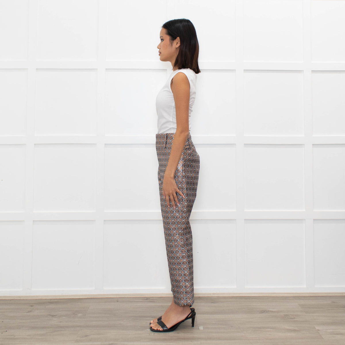 Alice + Olivia Lurex Patterned Ciagrette Trousers