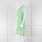 Sandro Pale Green Lace Long Sleeve Short Dress