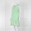 Sandro Pale Green Lace Long Sleeve Short Dress