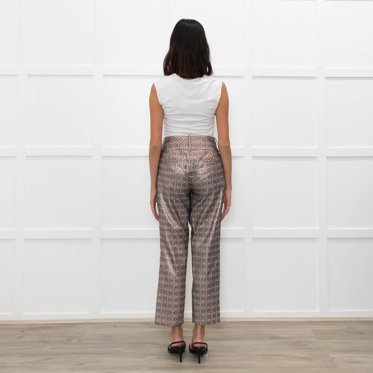 Alice + Olivia Lurex Patterned Ciagrette Trousers