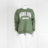 Anine Bing Sage Green Towelling Logo Sweatshirt