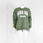 Anine Bing Sage Green Towelling Logo Sweatshirt