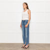 Frame Blue Half Ribbed Hem Denim Trousers