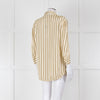 Sandro Yellow Striped 3/4 Sleeve Shirt