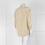 Sandro Yellow Striped 3/4 Sleeve Shirt
