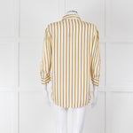 Sandro Yellow Striped 3/4 Sleeve Shirt
