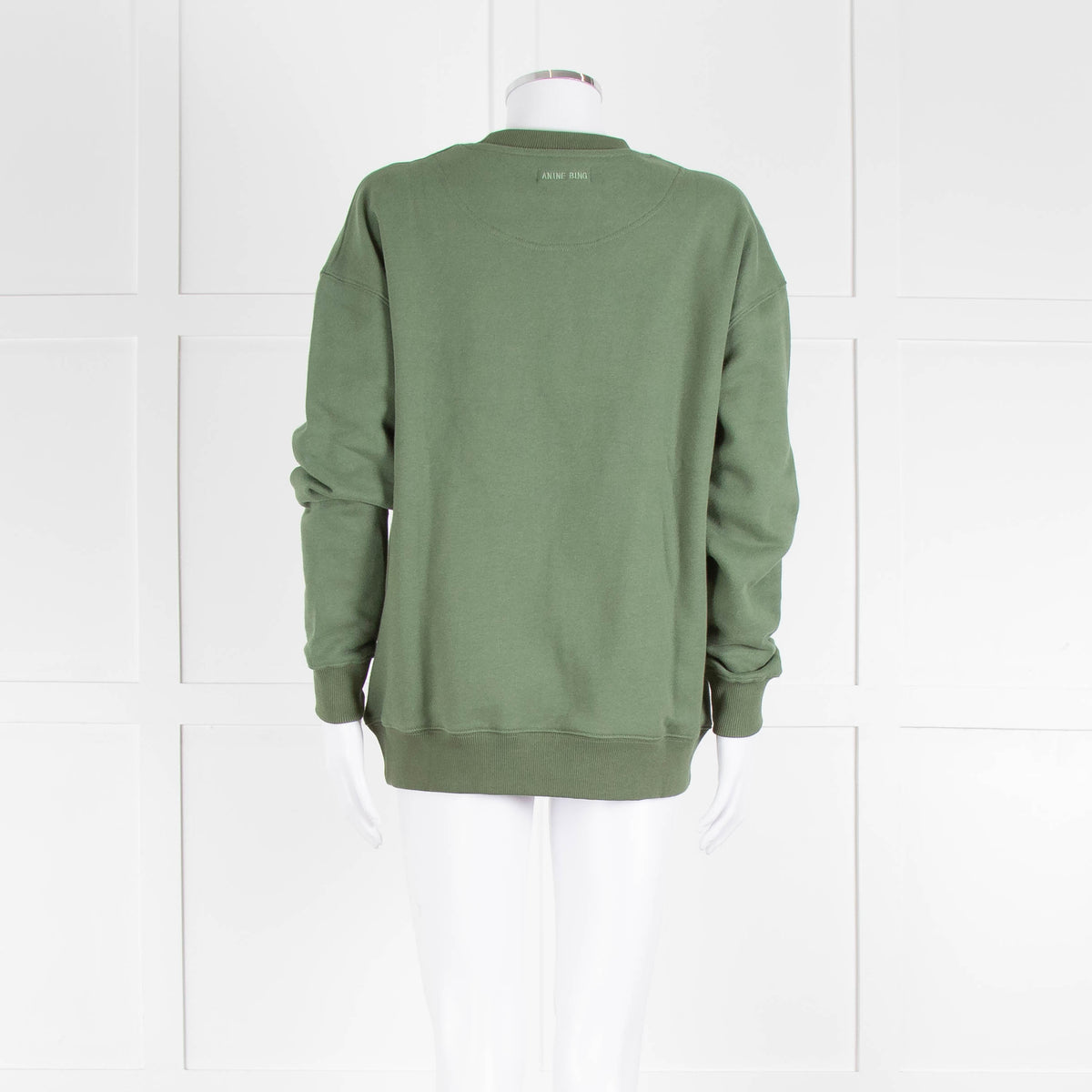 Anine Bing Sage Green Towelling Logo Sweatshirt