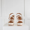 Malone Souliers Cream Satin Platform Heeled Sandals