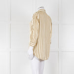 Sandro Yellow Striped 3/4 Sleeve Shirt