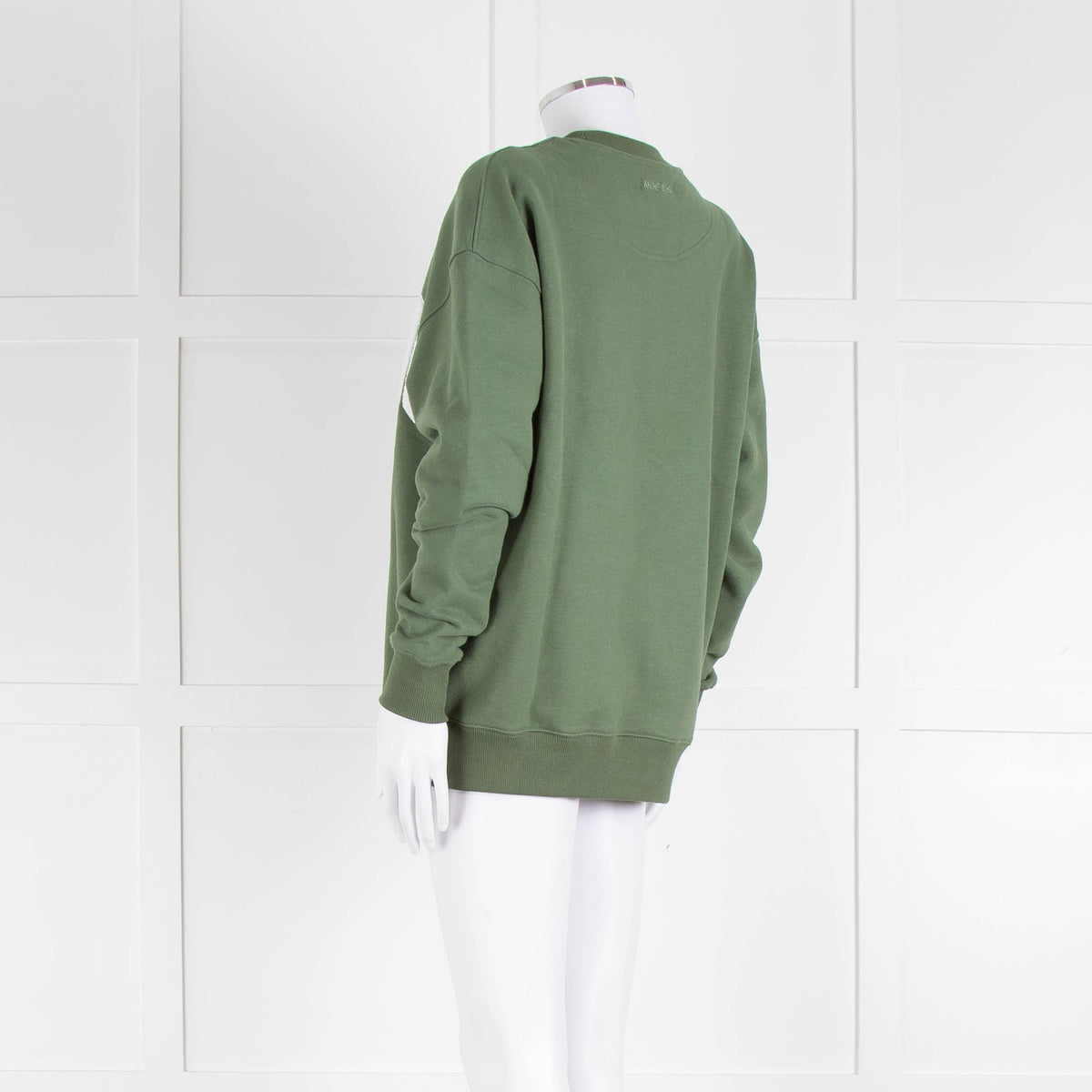 Anine Bing Sage Green Towelling Logo Sweatshirt