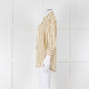 Sandro Yellow Striped 3/4 Sleeve Shirt
