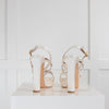 Malone Souliers Cream Satin Platform Heeled Sandals