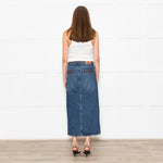 Ba&Sh Blue Denim Pencil Midi Skirt