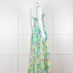 Charo Ruiz Green and Blue Smocked Midi Dress