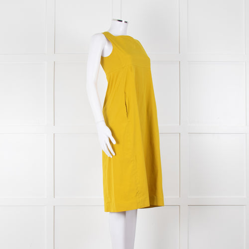 S Max Mara Yellow Ochre High Waisted Sleeveless Dress