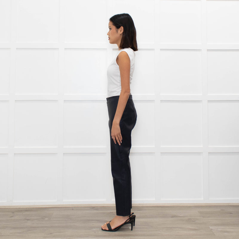 Theory Blue Leather Leggings