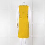 S Max Mara Yellow Ochre High Waisted Sleeveless Dress