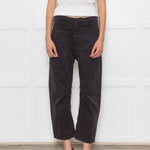 Reiko Grey Cotton Barrel Leg Trousers