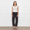 Reiko Grey Cotton Barrel Leg Trousers