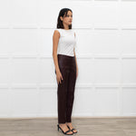 Theory Burgundy Leather Leggings