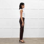 Theory Burgundy Leather Leggings