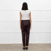 Theory Burgundy Leather Leggings