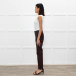 Theory Burgundy Leather Leggings