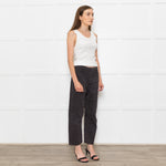 Reiko Grey Cotton Barrel Leg Trousers