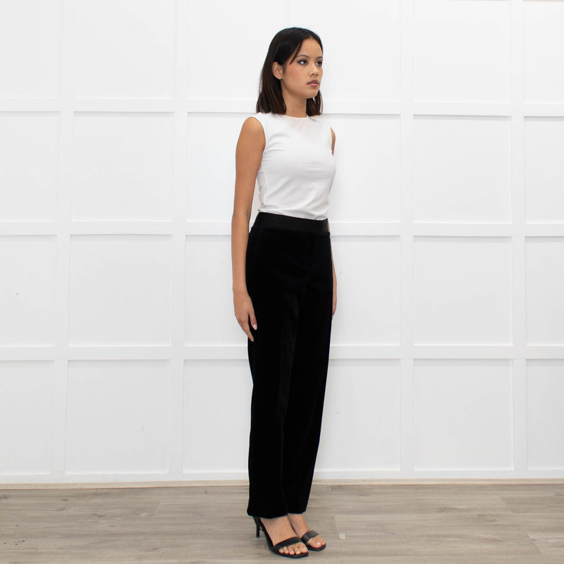 Theory Black Velvet Trousers