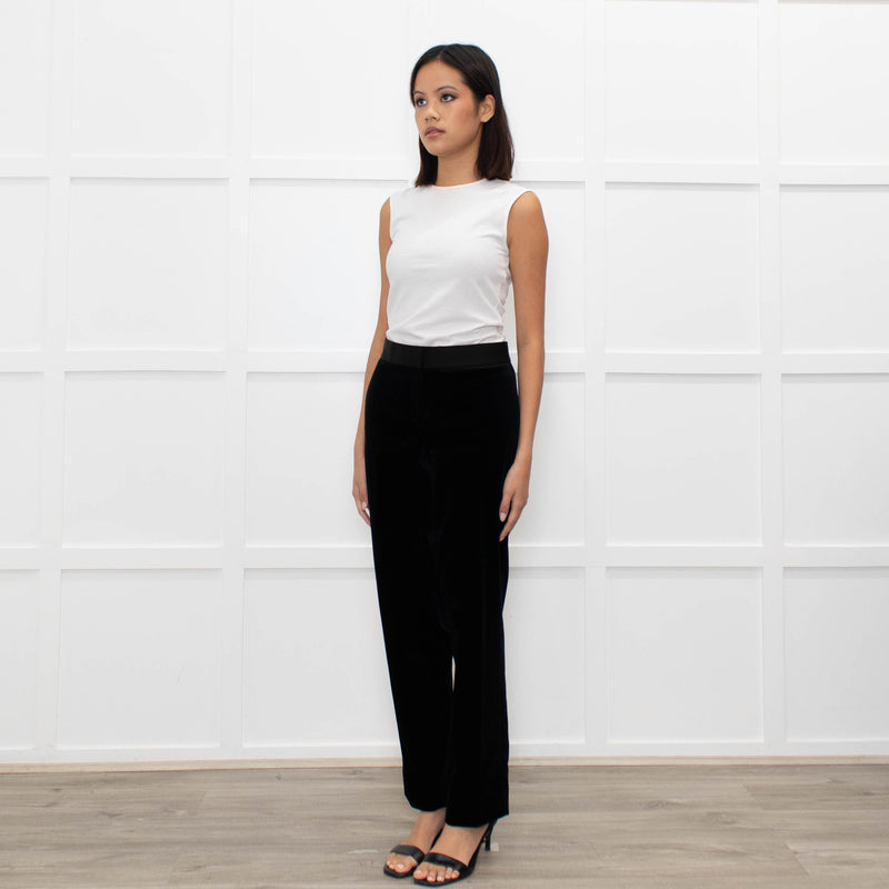 Theory Black Velvet Trousers