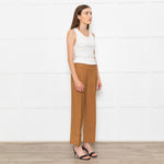 Second Female Tan Elastic Waist Turned Up Trousers