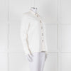 Sandro Cream On Cream Striped Black Stitching Shirt