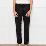 Bella Dahl Black Sheen Draw String Joggers