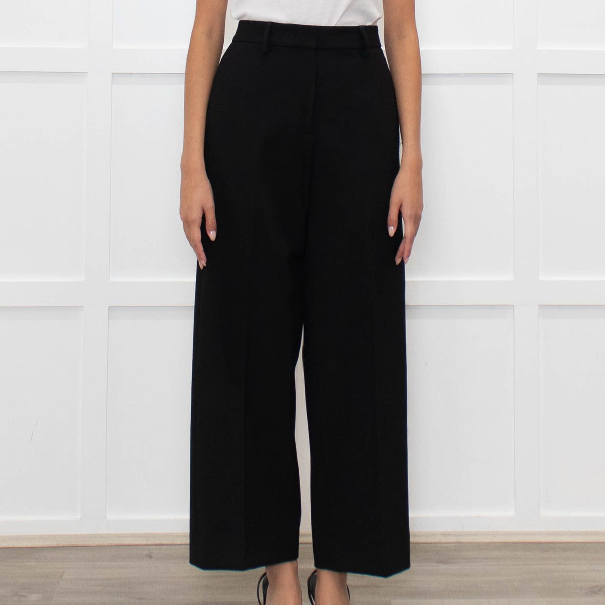 Piazza Sempione Black Tailoured Wide Leg Trousers