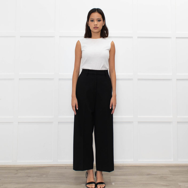 Piazza Sempione Black Tailoured Wide Leg Trousers