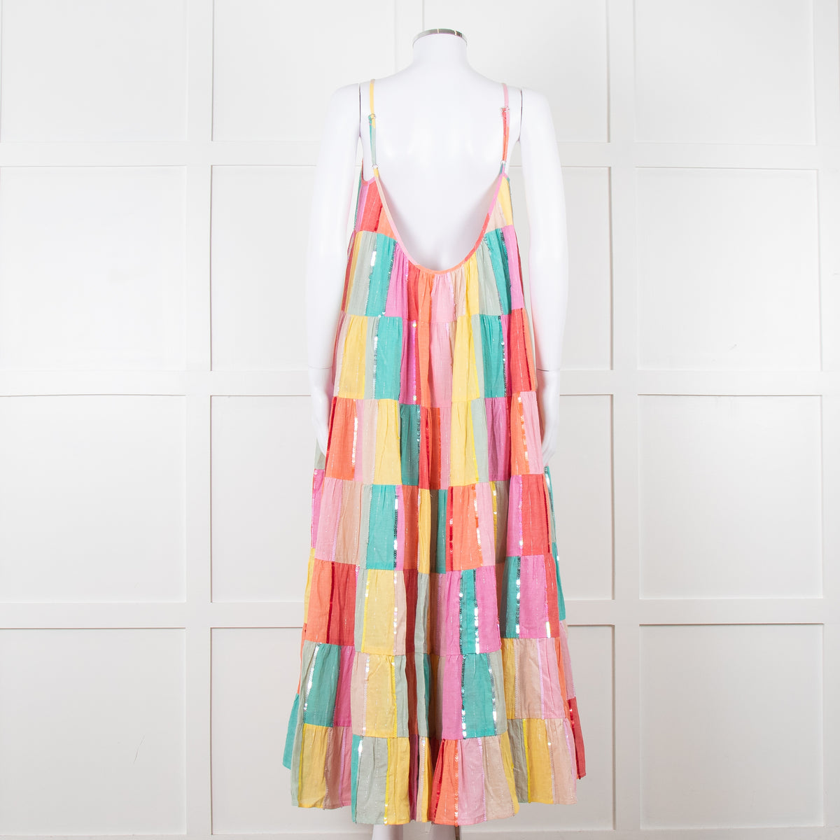 Sundress Rainbow Patchwork Sequin Maxi Dress