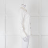 Sandro Cream On Cream Striped Black Stitching Shirt