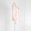 Me + Em Pink Frill Neck Blouse with Lace Trims and Smocked Cuffs