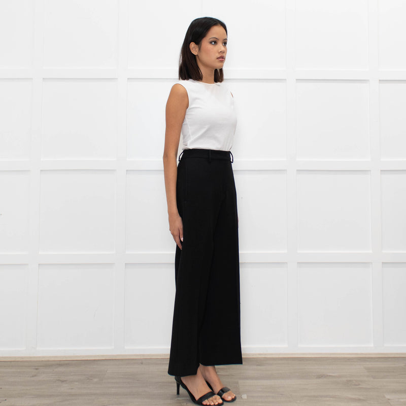 Piazza Sempione Black Tailoured Wide Leg Trousers