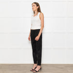 Bella Dahl Black Sheen Draw String Joggers