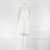 Another Tomorrow Shirred Off White Gathered Dress