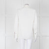 Sandro Cream On Cream Striped Black Stitching Shirt